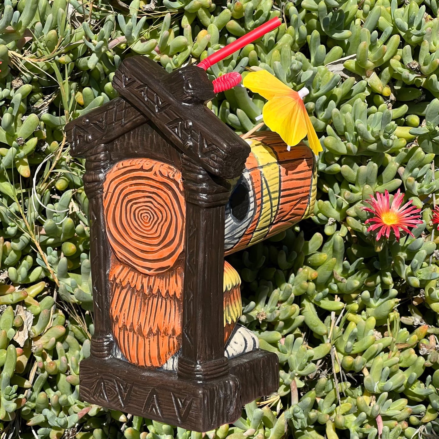 Tiki tOny's Hanging Toucan Tiki Mug (Orange-Yellow), sculpted by Thor - Ready to Ship (FREE SHIPPING in U.S.)