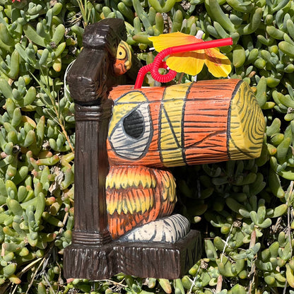 Tiki tOny's Hanging Toucan Tiki Mug (Orange-Yellow), sculpted by Thor - Ready to Ship (FREE SHIPPING in U.S.)