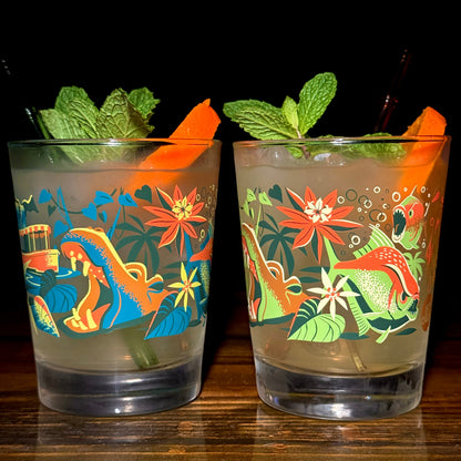 Jeff Granito's 'Piranha River Cruise' Mai Tai Cocktail Glass (1) - Ready to Ship!
