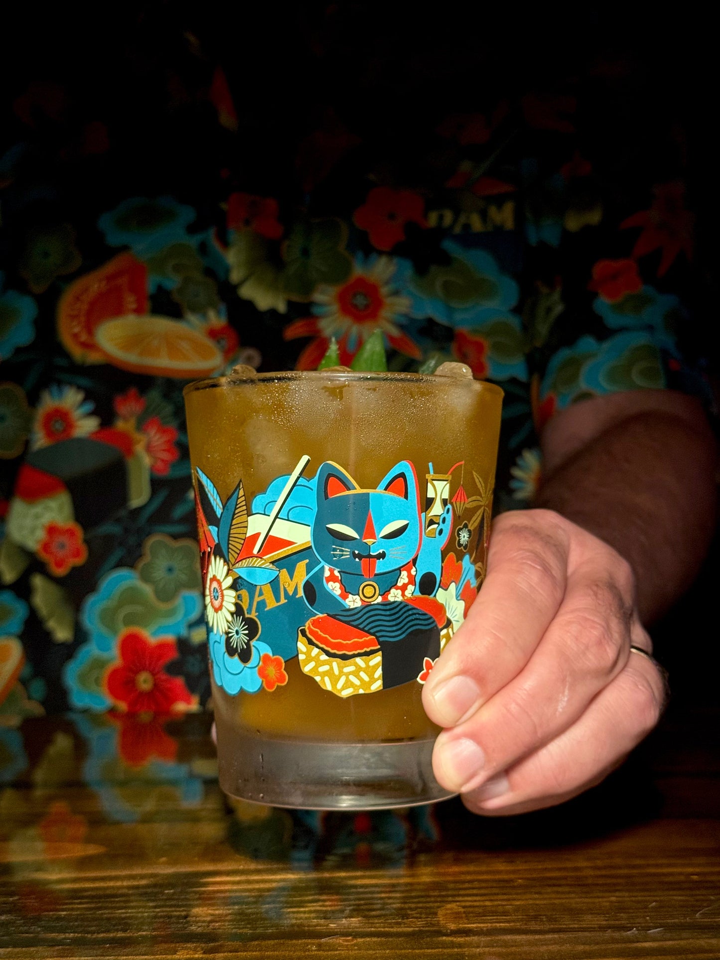 Jeff Granito's 'Mewsubi' Mai Tai Cocktail Glass (1) - Ready to Ship!