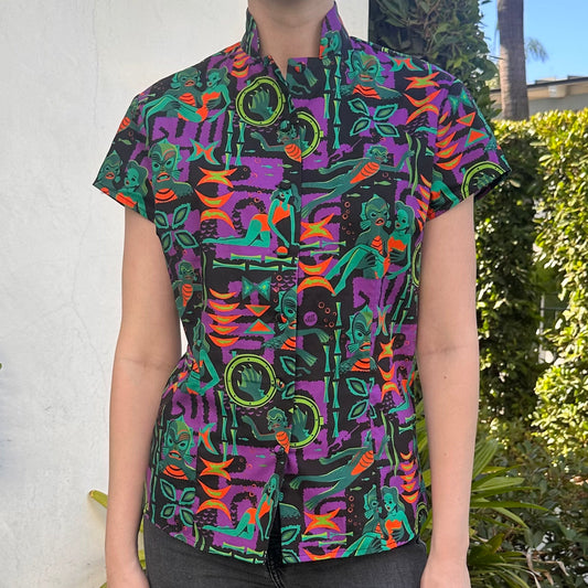 Jeff Granito's 'Creature Feature' - Classic Aloha Button-Up Shirt - Womens - Ready-to-Ship!
