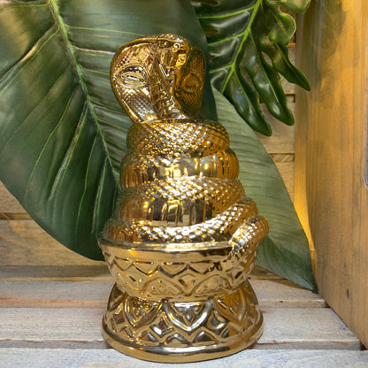 Golden Cobra Idol Tiki Mug, designed and sculpted by Thor - Ready to Ship! (FREE SHIPPING in U.S.)