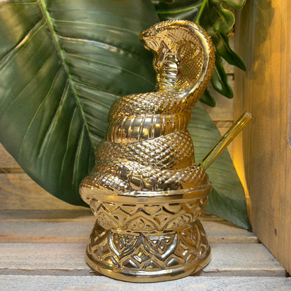 Golden Cobra Idol Tiki Mug, designed and sculpted by Thor - Ready to Ship! (FREE SHIPPING in U.S.)