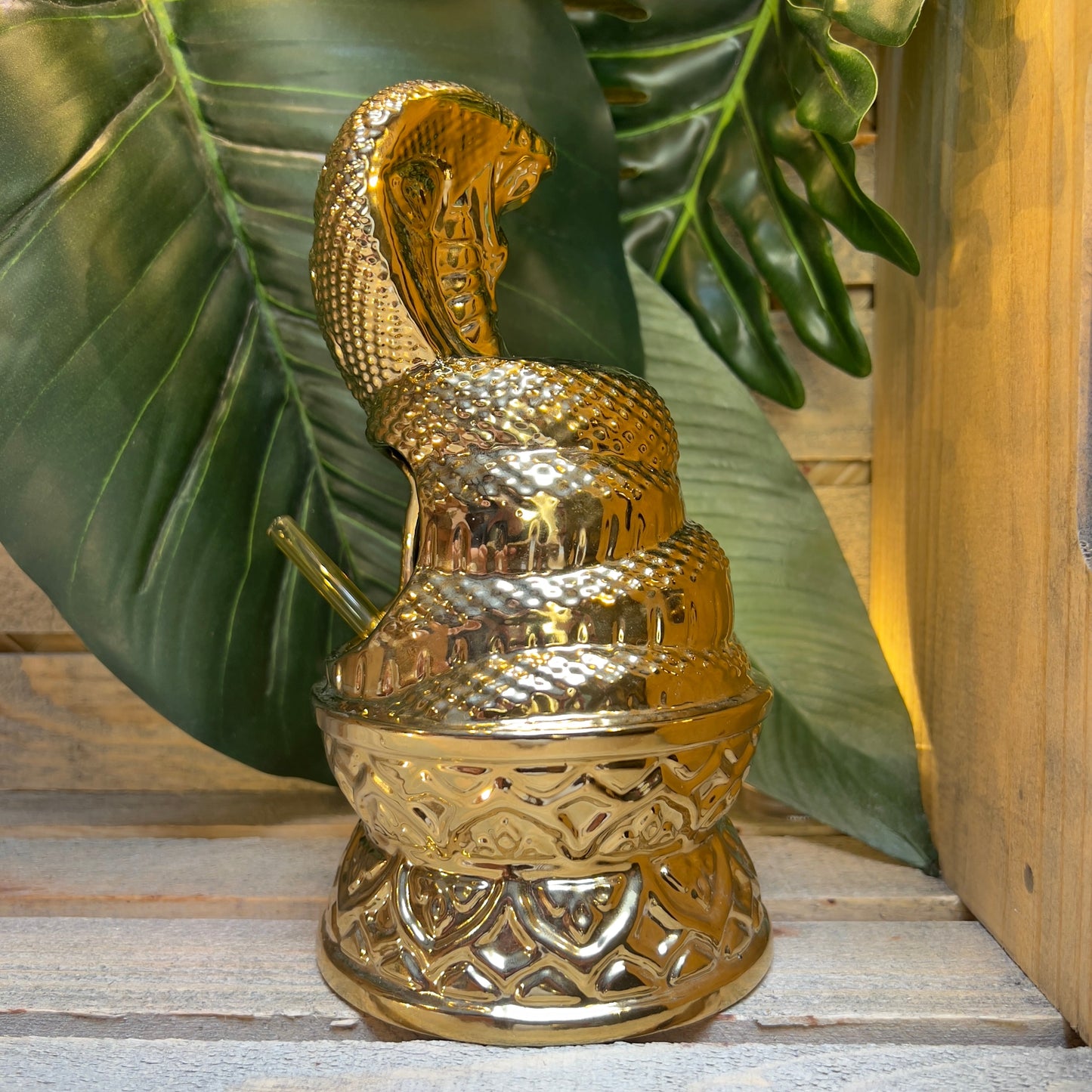 Golden Cobra Idol Tiki Mug, designed and sculpted by Thor - Ready to Ship! (FREE SHIPPING in U.S.)