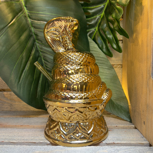 Golden Cobra Idol Tiki Mug, designed and sculpted by Thor - Ready to Ship! (FREE SHIPPING in U.S.)