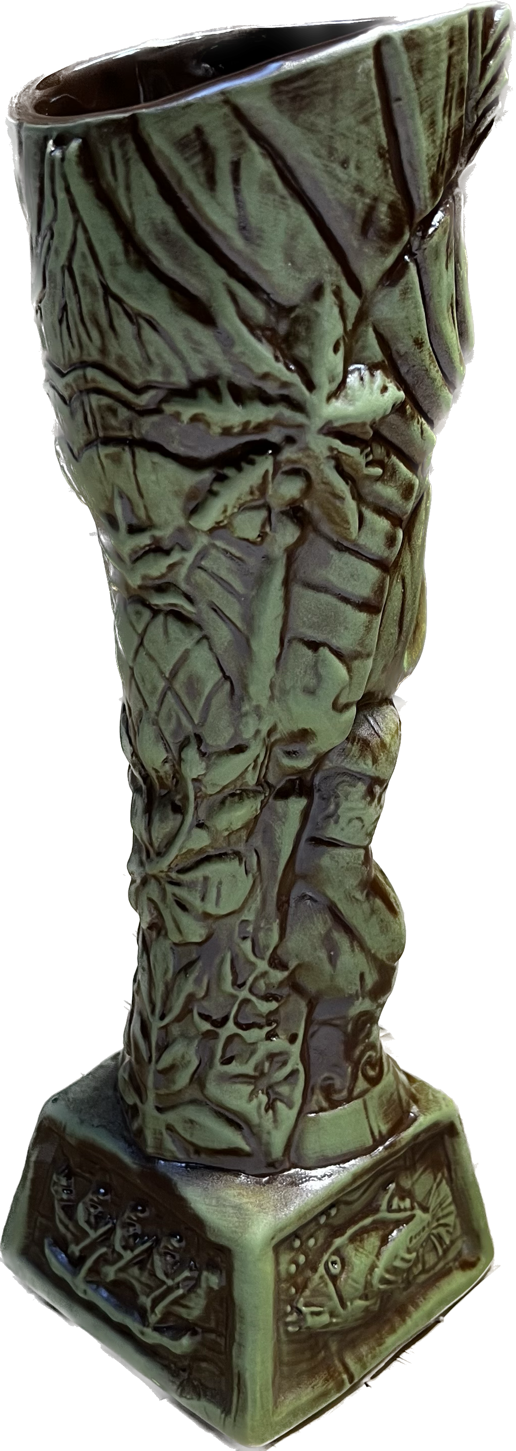 Journey to Hawaii Tiki Mug - Jungle Relic Green Limited Edition of 300, designed by Lost Tiki, Jeff Granito, Thor, and sculpted by Thor - Ready to Ship! (FREE SHIPPING in U.S.)