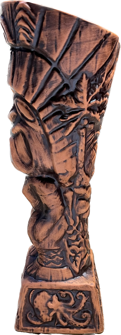 Journey to Hawaii Tiki Mug - Lava Orange Limited Edition of 300, designed by Lost Tiki, Jeff Granito, Thor, and sculpted by Thor - Ready to Ship! (FREE SHIPPING in U.S.)