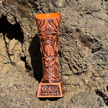 Journey to Hawaii Tiki Mug - Lava Orange Limited Edition of 300, designed by Lost Tiki, Jeff Granito, Thor, and sculpted by Thor - Ready to Ship! (FREE SHIPPING in U.S.)