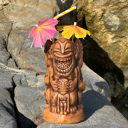 Tahitian Trio Tiki Mug, designed by TikiLand and sculpted by Thor -  Ready to Ship! (FREE SHIPPING in U.S.)