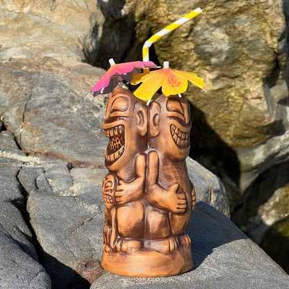 Tahitian Trio Tiki Mug, designed by TikiLand and sculpted by Thor -  Ready to Ship! (FREE SHIPPING in U.S.)