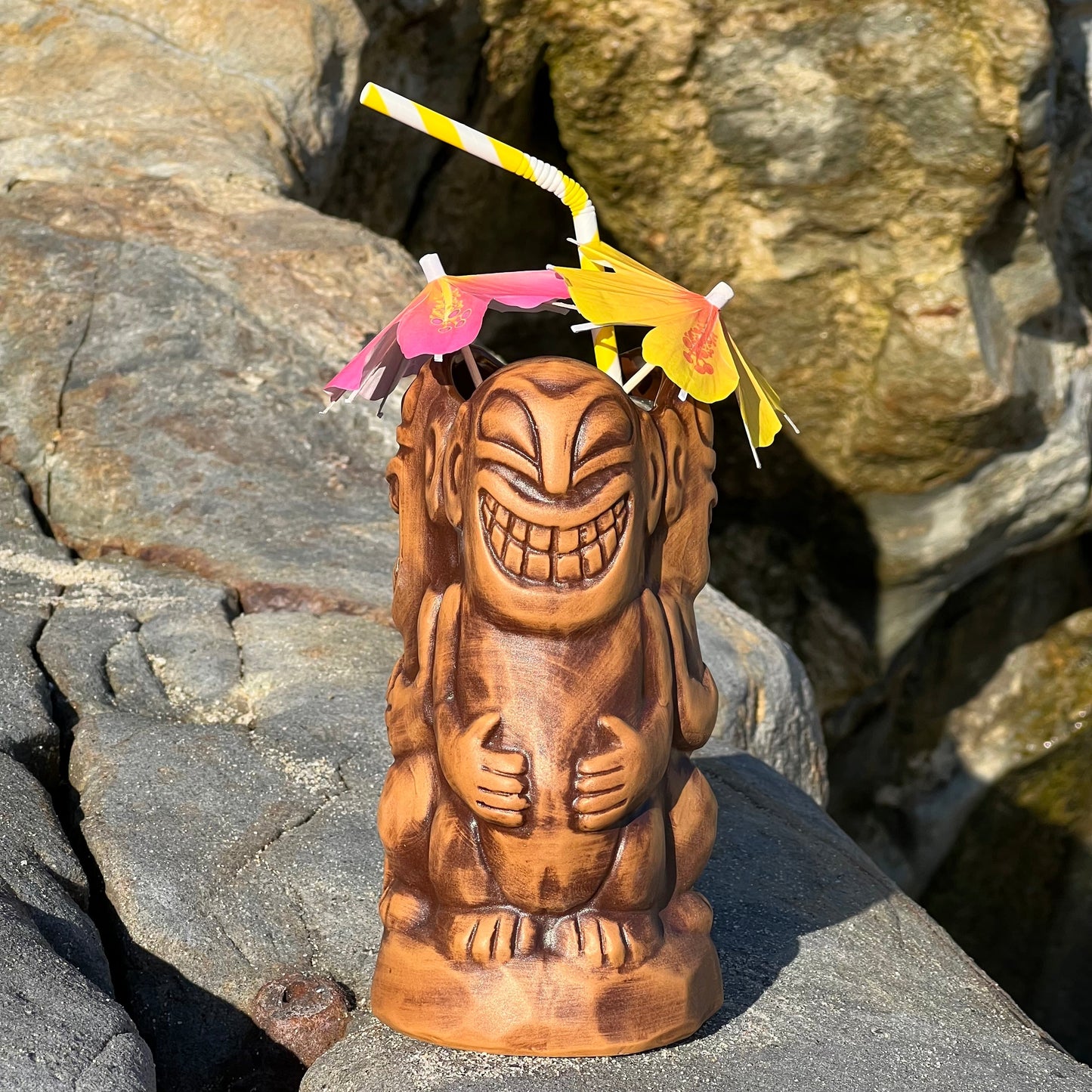 Tahitian Trio Tiki Mug, designed by TikiLand and sculpted by Thor -  Ready to Ship! (FREE SHIPPING in U.S.)