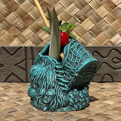 Sunken Treasure (Blue) Ceramic Tiki Mug - Ready to Ship! (FREE SHIPPING in U.S.)