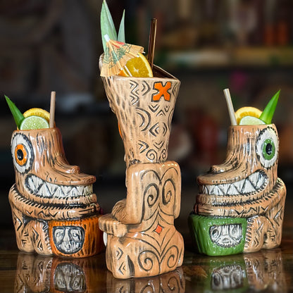 Tiki tOny's Enchanted Tiki Room Chanting Drummer ceramic Tiki Mug - Ready to Ship! (FREE Shipping in U.S.)