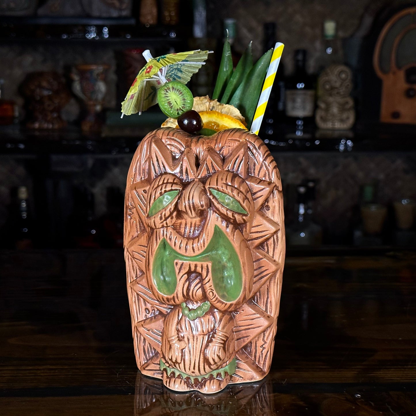The Griper Tiki Mug (Green) designed by Ken Ruzic, sculpted by Thor - Limited Edition of 250 - Ready to Ship! (FREE SHIPPING in U.S.)
