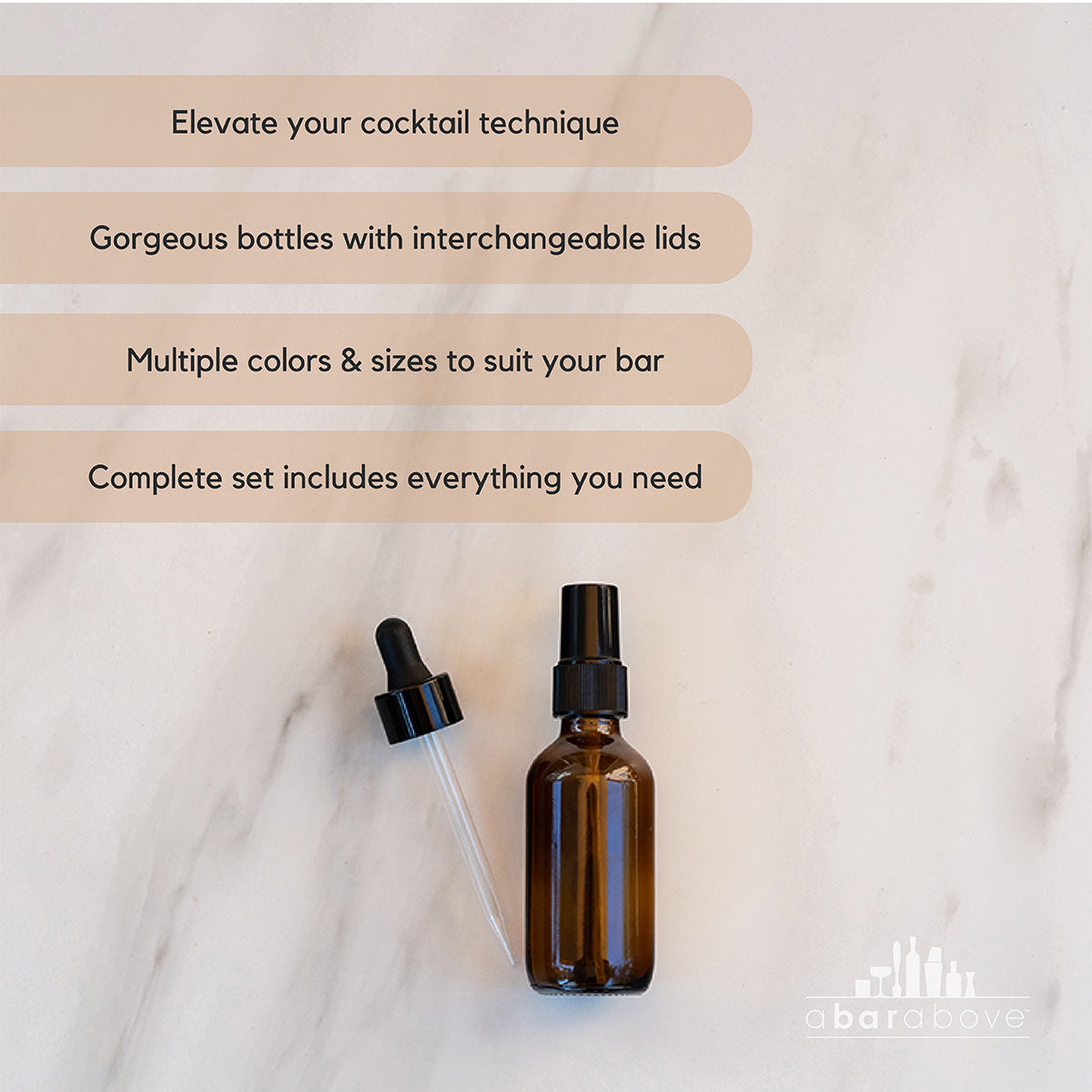 Amber Atomizer / Eye Dropper Set