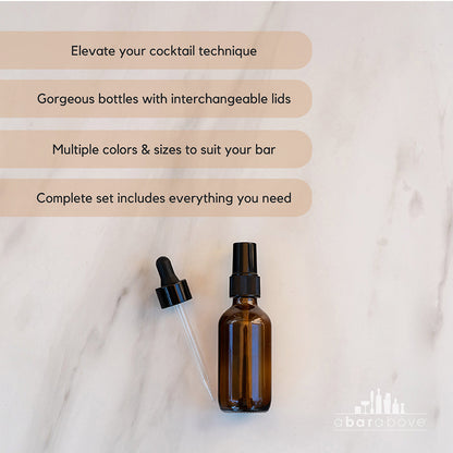 Amber Atomizer / Eye Dropper Set