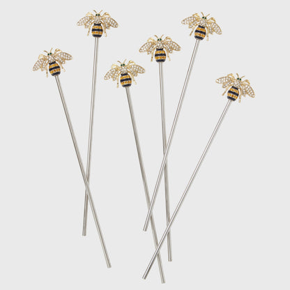 Stripey bee swizzle sticks