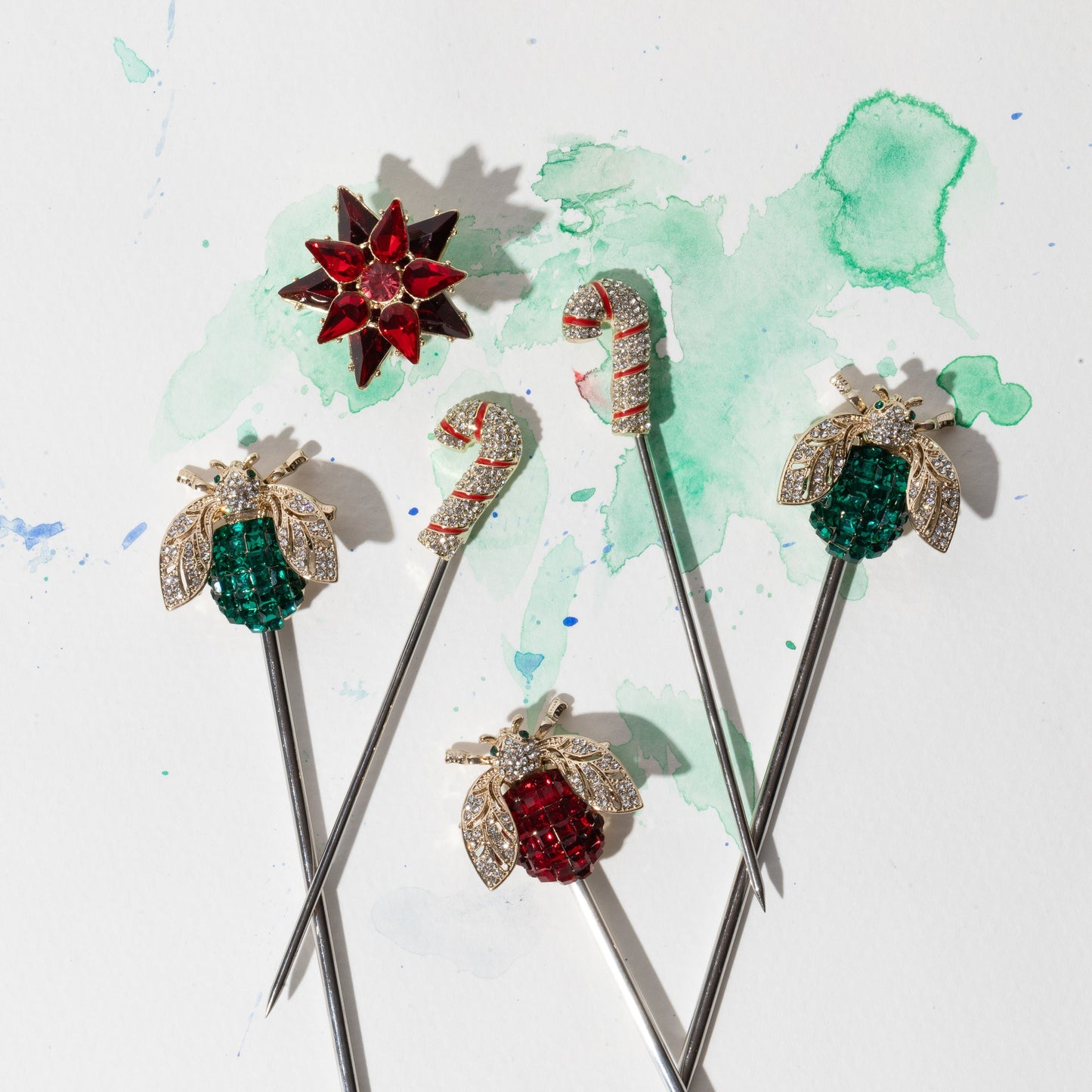 Candy cane cocktail picks - Set of 6