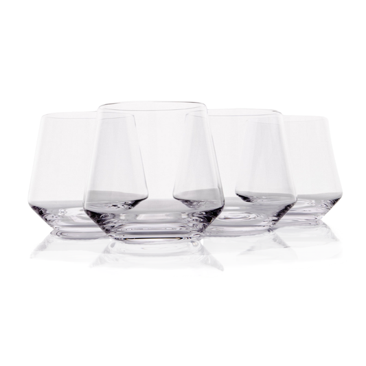 Lemonsoda - Crystal Old Fashioned Whiskey Glasses - Set of 4 - 13.5oz