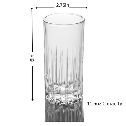 Lemonsoda - Traze Tom Collins Crystal Cut Glasses - 11.5 Oz