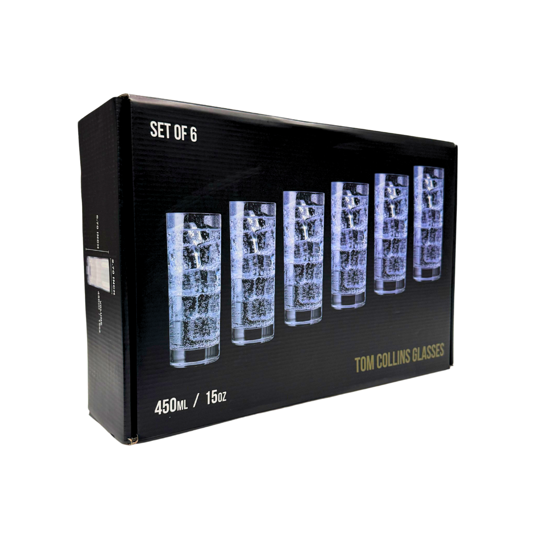 Lemonsoda - Highball Glasses Heavy Base Tom Collins Glasses - 12/15-Ounce Cups