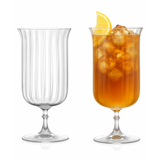 Lemonsoda - Rims Orient-Coupe Gin Sour/Long Island Ribbed Cocktail Glasses - (Deco)(11.5oz / 340mL)