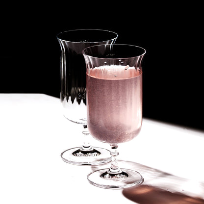 Lemonsoda - Rims Orient-Coupe Gin Sour/Long Island Ribbed Cocktail Glasses - (Deco)(11.5oz / 340mL)