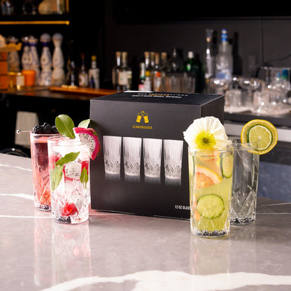 Lemonsoda - Tom Collins Drinking Glasses – Premium Water Glasses – 12oz
