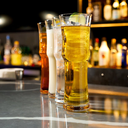 Lemonsoda - Tall Napoli Hurricane Cocktail Glasses - Handcrafted Cocktail Glass Set (15oz)