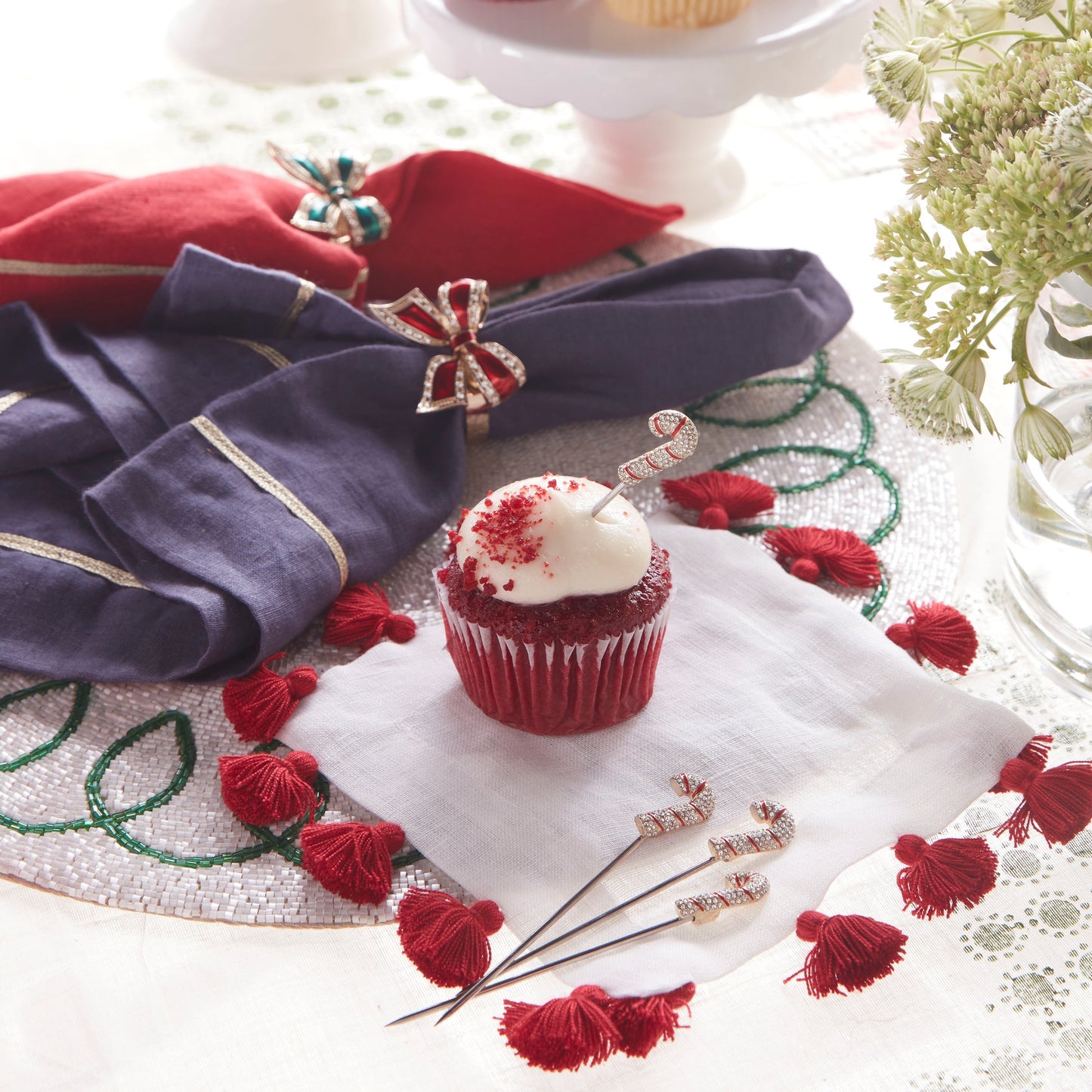 Candy cane cocktail picks - Set of 6