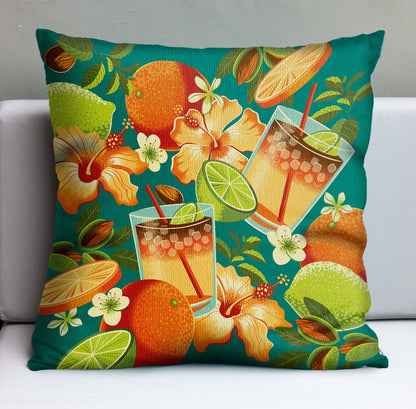 Jeff Granito's 'Mai Tai Floral' Pillow Cover - Ready to Ship! (FREE SHIPPING in U.S.)