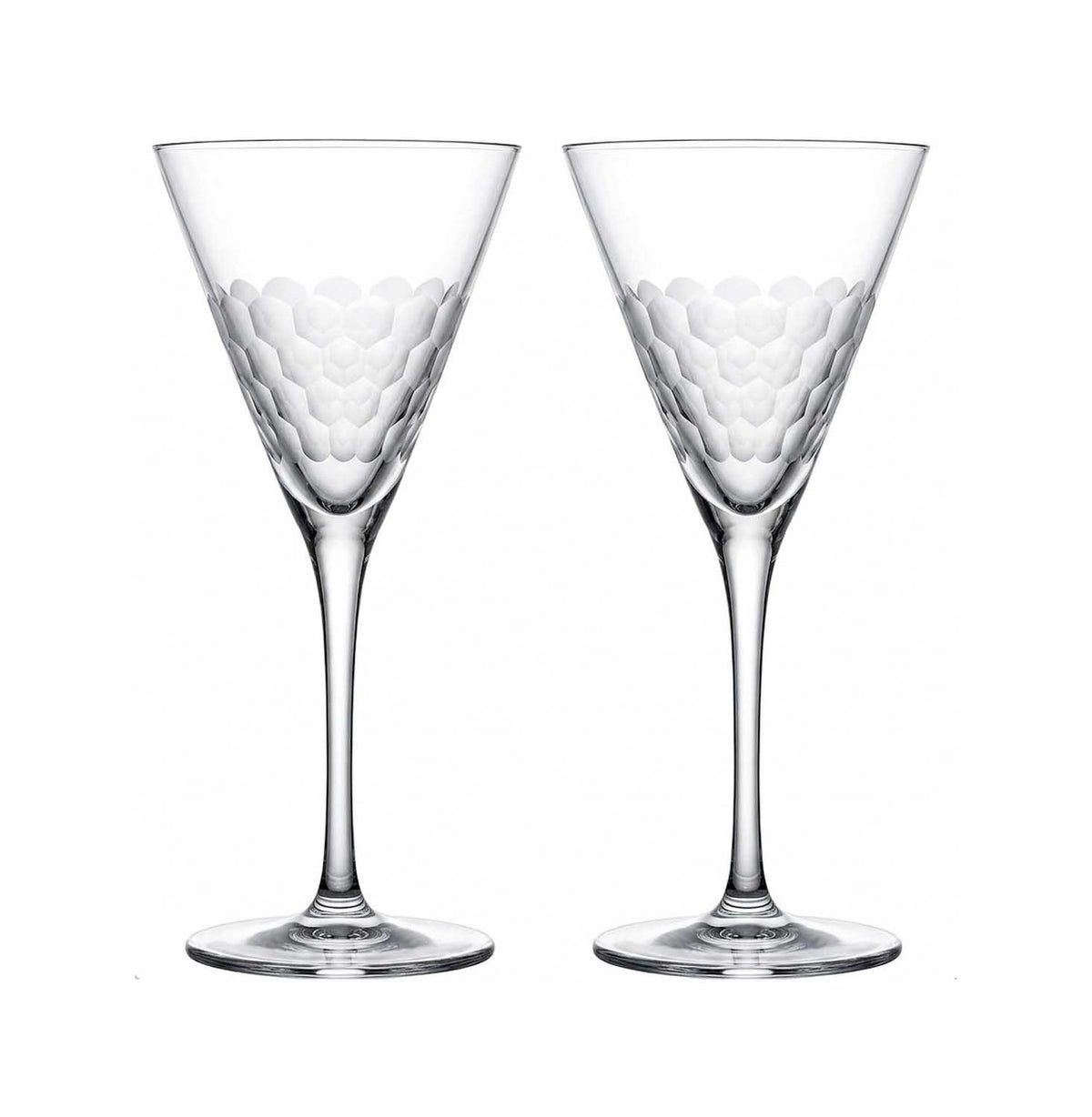 Amehla x Educated Barfly Slim Martini Glass Set of 2, Hand Blown Lead-Free Crystal