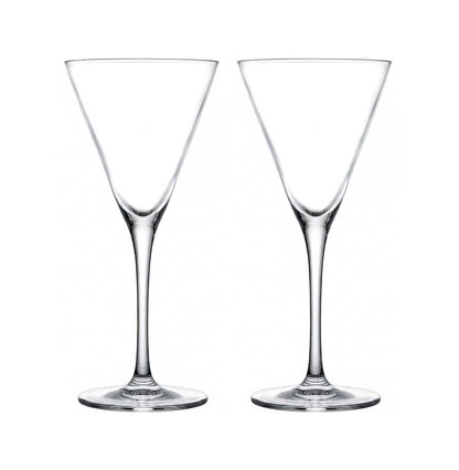 Amehla x Educated Barfly Slim Martini Glass Set of 2, Hand Blown Lead-Free Crystal
