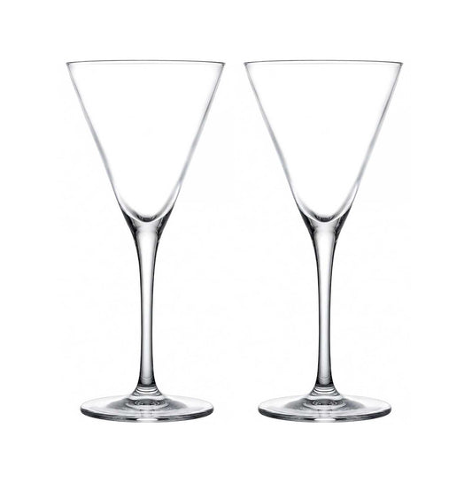 Amehla x Educated Barfly Slim Martini Glass Set of 2, Hand Blown Lead-Free Crystal