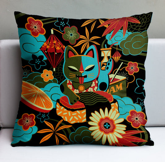 Jeff Granito's 'Mewsubi' Pillow Cover - Ready to Ship! (FREE SHIPPING in U.S.)