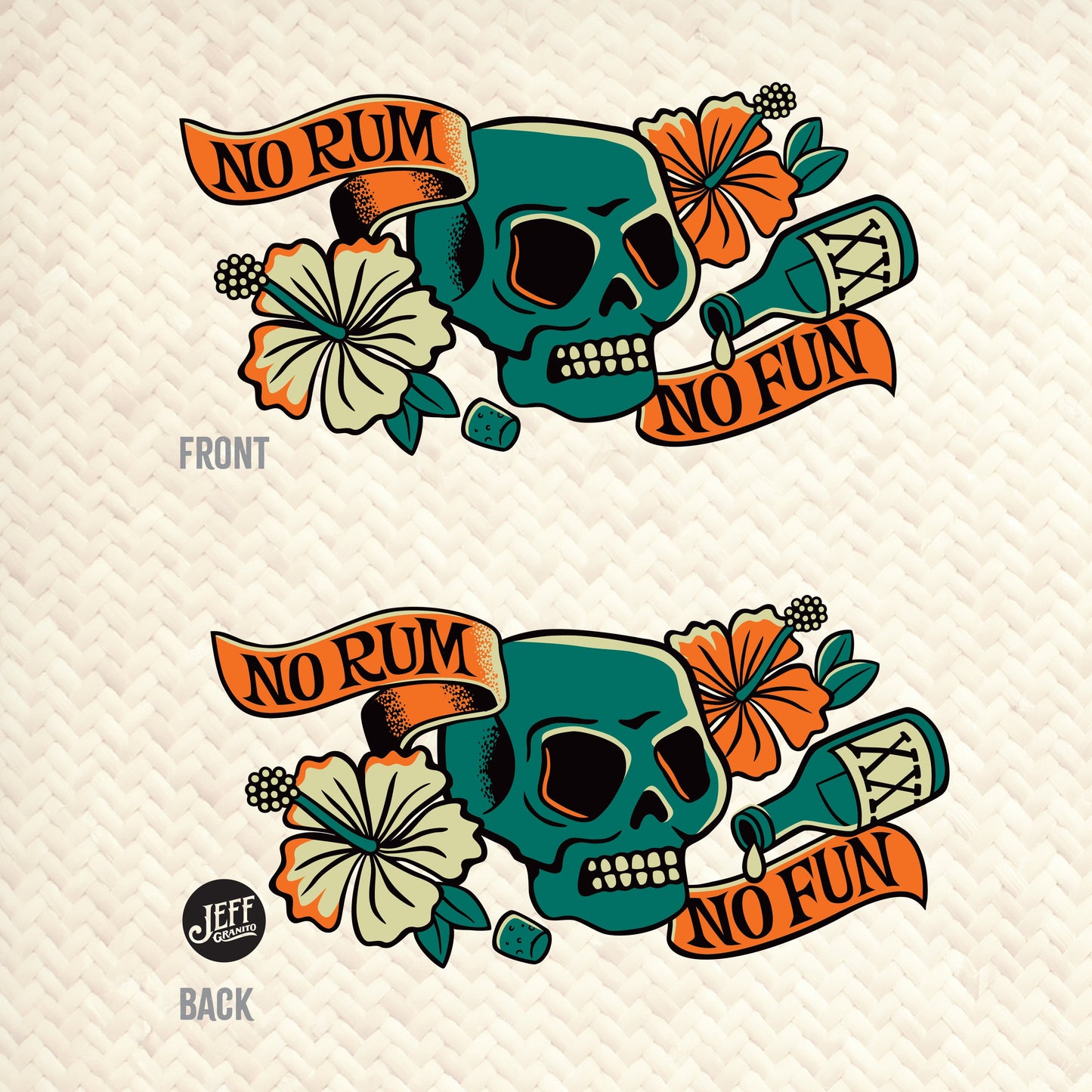 Jeff Granito's 'No Rum No Fun' Mai Tai Cocktail Glass (1) - Ready to Ship!