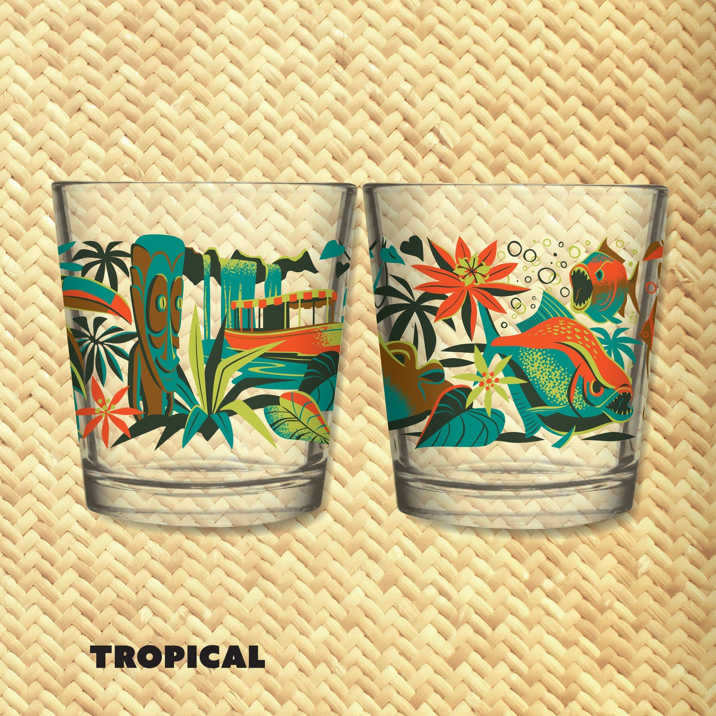 Jeff Granito's 'Piranha River Cruise' Mai Tai Cocktail Glass (1) - Ready to Ship!