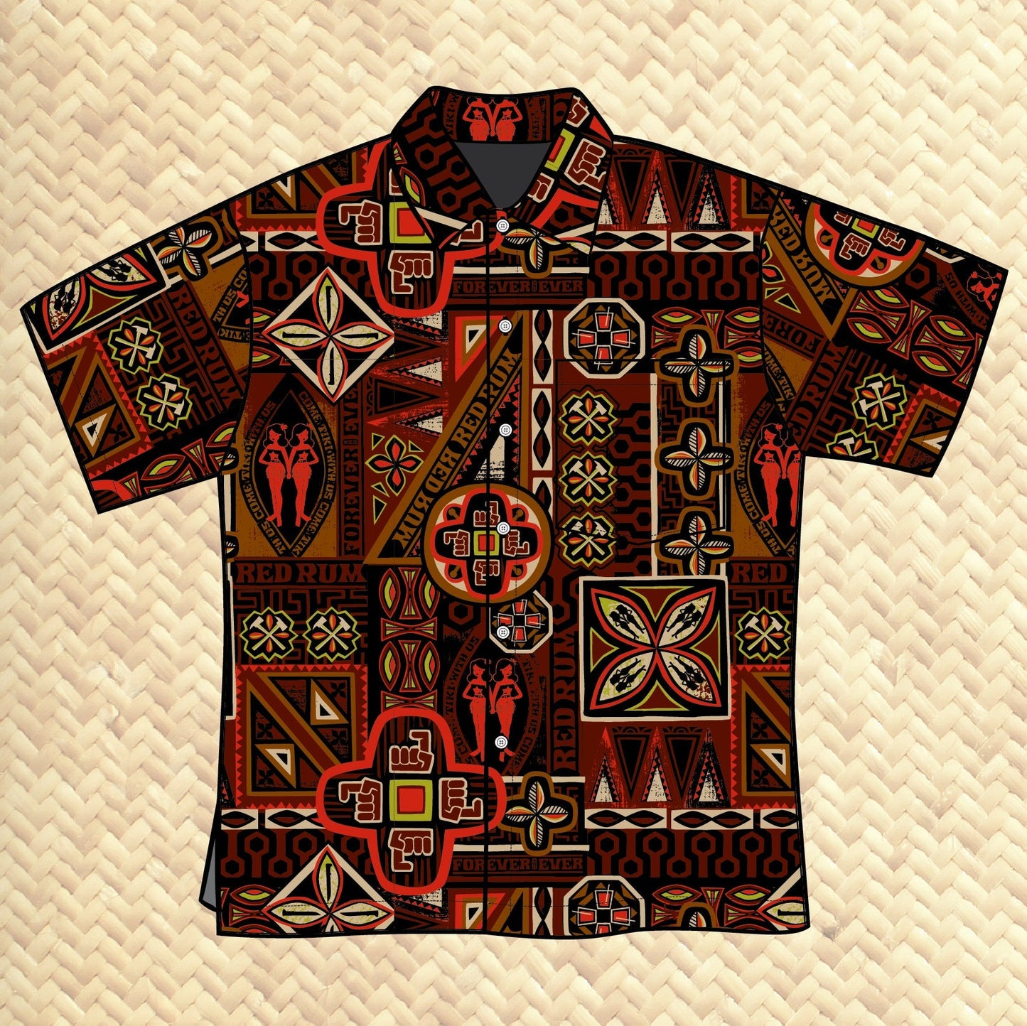 Jeff Granito's 'Red Rum' - Classic Aloha Button-Up Shirt - Unisex - Ready to Ship!