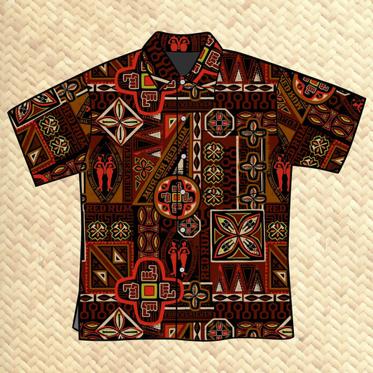 Jeff Granito's 'Red Rum' - Classic Aloha Button-Up Shirt - Unisex - Ready to Ship!
