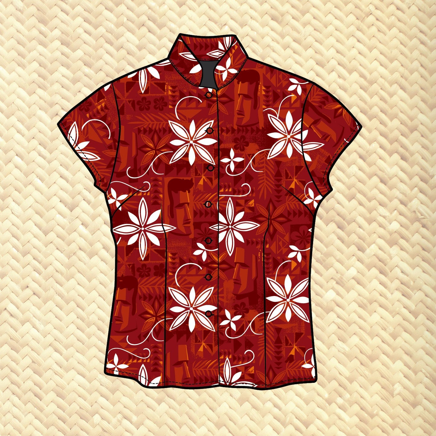 TikiLand Trading Co. 'Polynesian Pomp' - Classic Aloha Button-Up Shirt - Womens - Ready to Ship!
