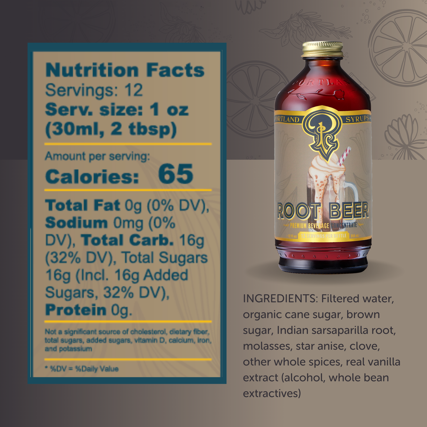 Portland Syrups Genuine Root Beer Syrup