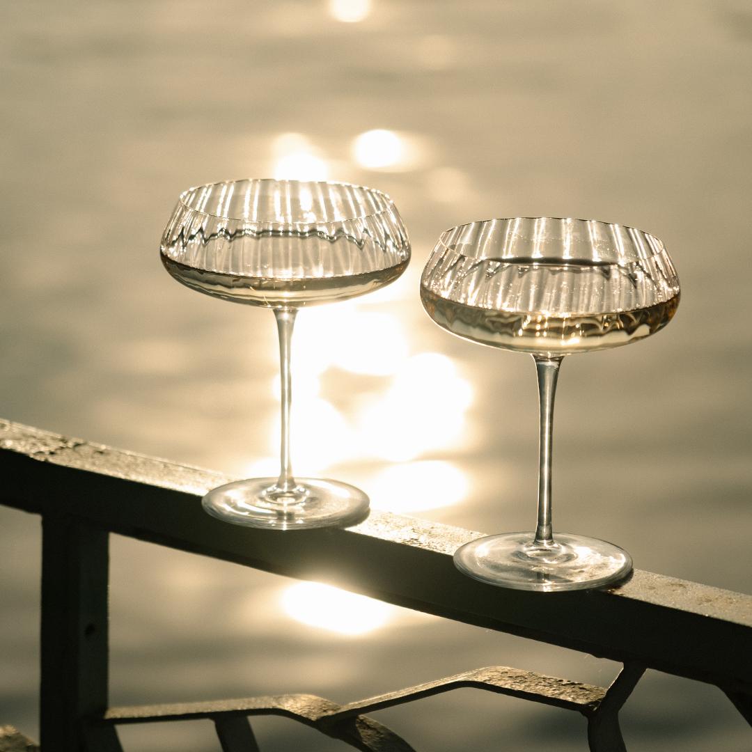 NUDE USA Round Up set of 2 Champagne Coupes