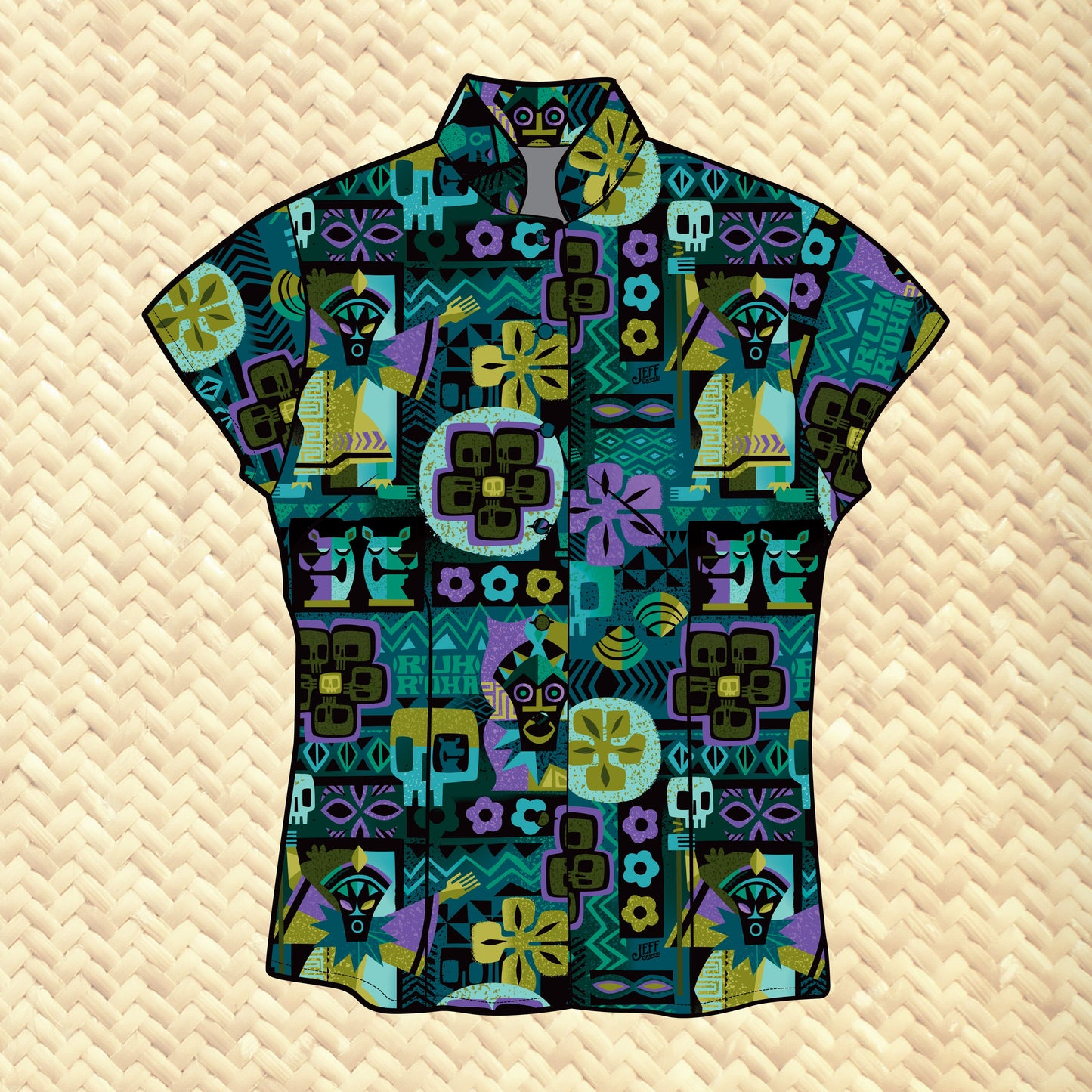 Jeff Granito's 'R'uh R'oha' - Classic Aloha Button-Up Shirt - Womens - Ready to Ship!