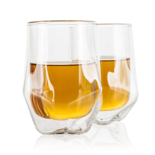 Handblown Double Walled 7oz Cocktail Glass | Whiskey Tasting Glass | Japenese Beer Glass - Set of 2