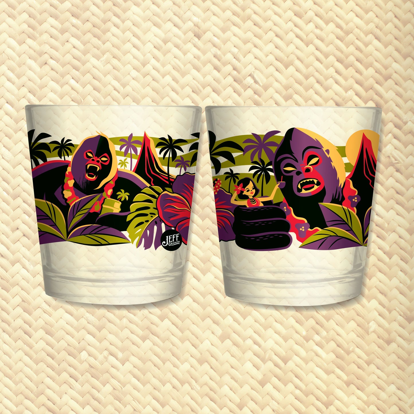 Jeff Granito's 'Tiki Kong' Mai Tai Cocktail Glass (1) - Ready to Ship!