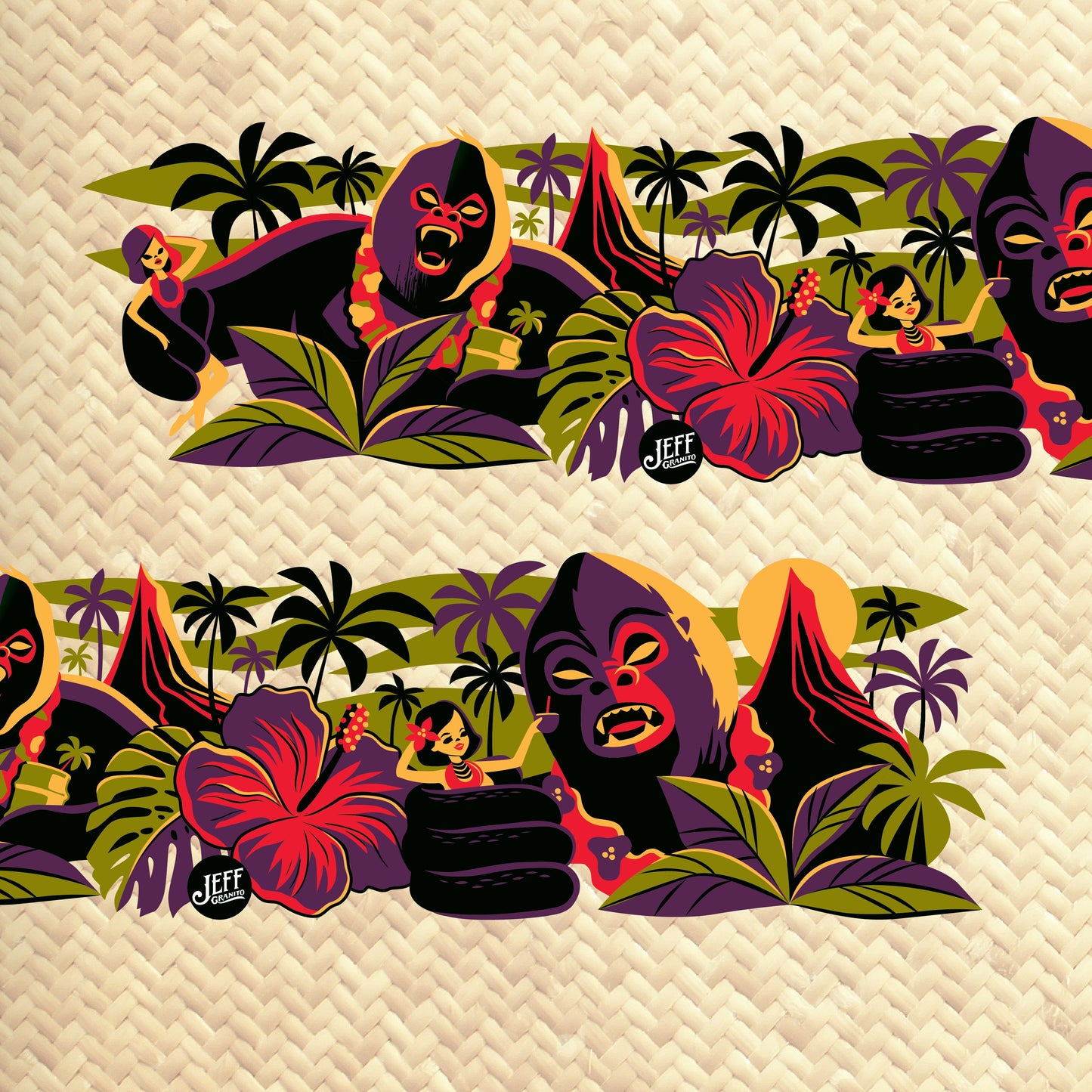 Jeff Granito's 'Tiki Kong' Mai Tai Cocktail Glass (1) - Ready to Ship!