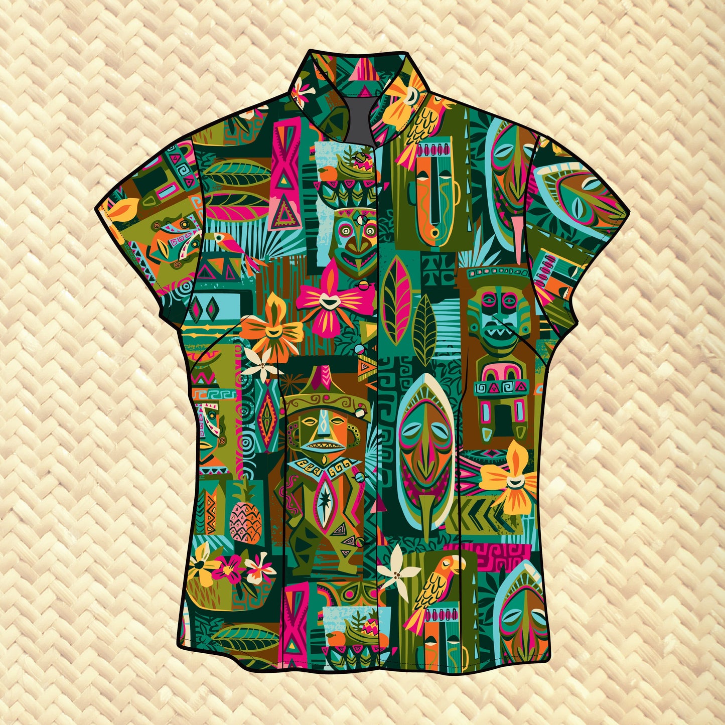 TikiLand Day 2025 'Lanai Enchantment' - Classic Aloha Button-Up Shirt - Womens - Ready to Ship!