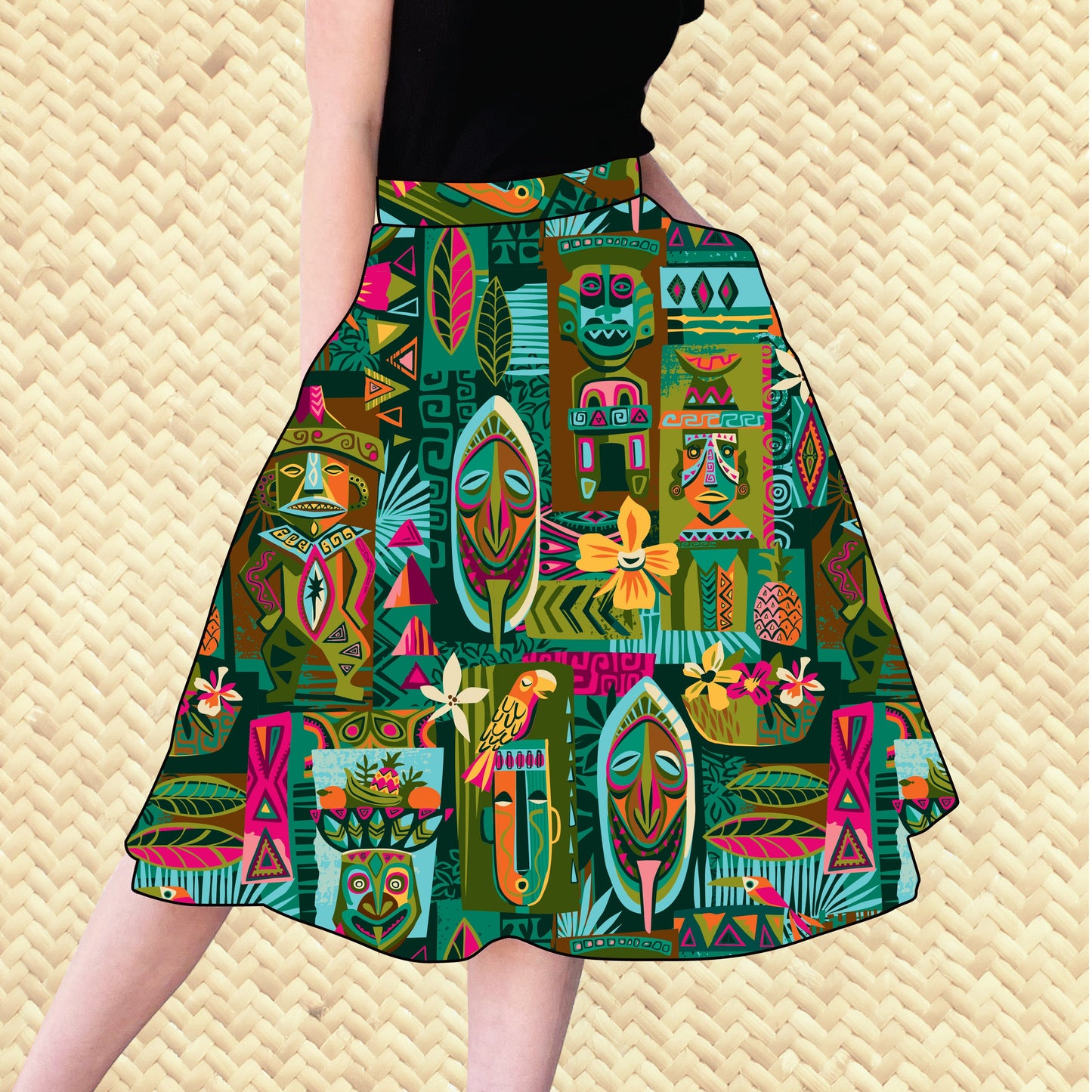 TikiLand Day 2025 'Lanai Enchantment' - Aloha Skirt - Ready to Ship!