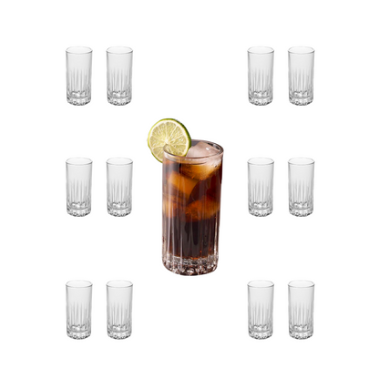 Lemonsoda - Traze Tom Collins Crystal Cut Glasses - 11.5 Oz