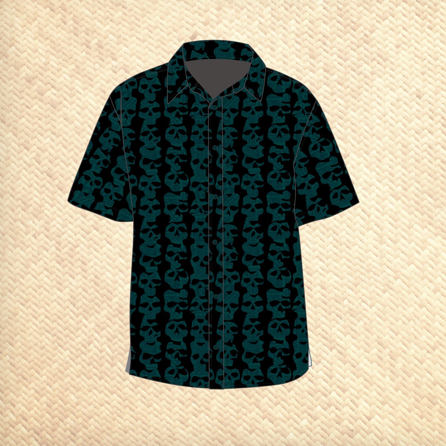 'Wall of Skulls' Modern Fit with Flex Button-Up Shirt - Unisex - Ready to Ship!